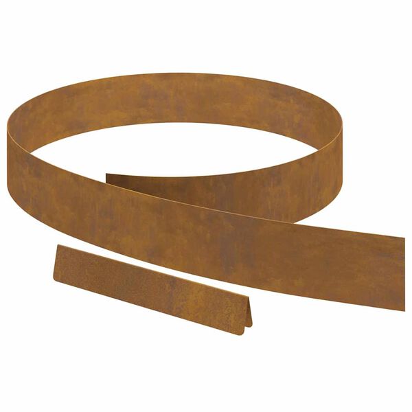 vidaXL Garden Lawn Edging Rusty 450 x 10 cm Weathering steel