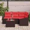 vidaXL Sofa Set with Cushion 5 pcs Brown Poly Rattan