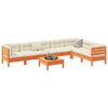 vidaXL 8 Piece Garden Sofa Set with Cushions Wax Brown Solid Wood Pine