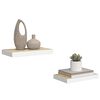 vidaXL Floating Wall Shelves 2 pcs Oak and White 40x23x3.8 cm MDF