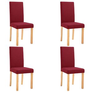 vidaXL Dining Chairs 4 pcs Wine Red Fabric