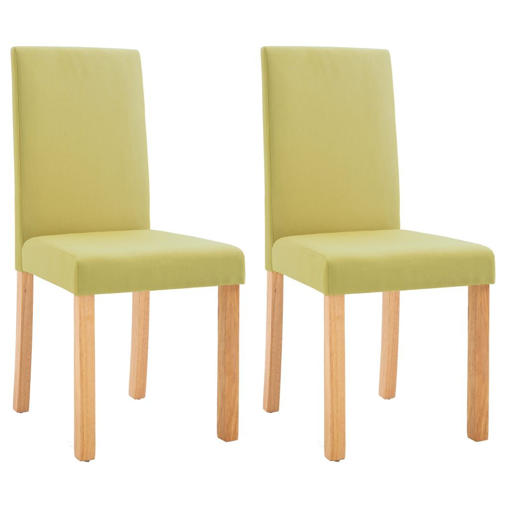 vidaXL Dining Chairs 2 pcs Green Fabric