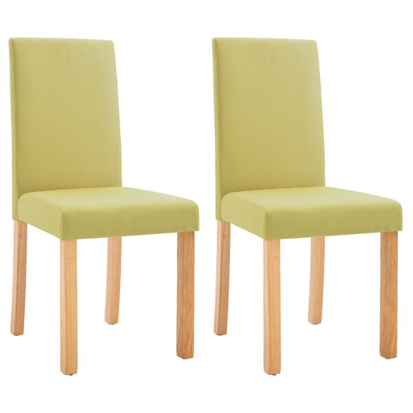 vidaXL Dining Chairs 2 pcs Green Fabric