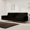 vidaXL 2-Seater Sofa Bed with Two Pillows Black Velvet