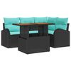 vidaXL Garden Sofa Set with Cushion Manual 5 pcs Black and blue