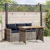 vidaXL 2 Piece Garden Dining Set with Cushions Grey Poly Rattan