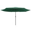 vidaXL Garden Parasol with Metal Pole 390 cm Green