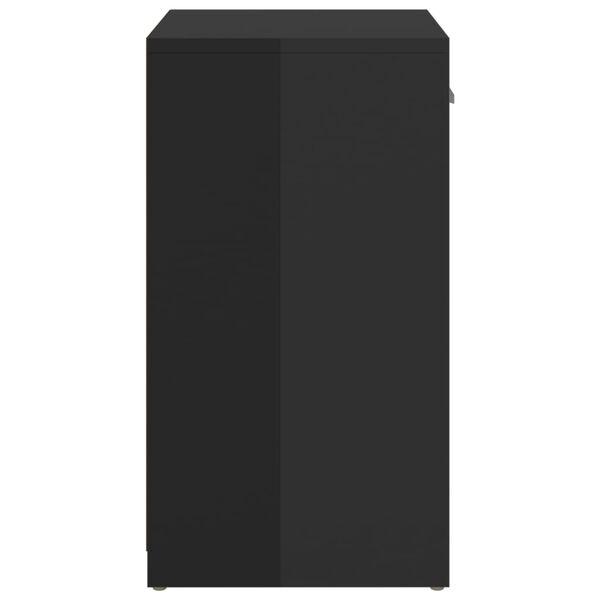 vidaXL Shoe Bench High Gloss Black 94.5x31x57 cm Engineered Wood