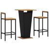 vidaXL 3 Piece Garden Bar Set Black Poly Rattan&Solid Wood Acacia