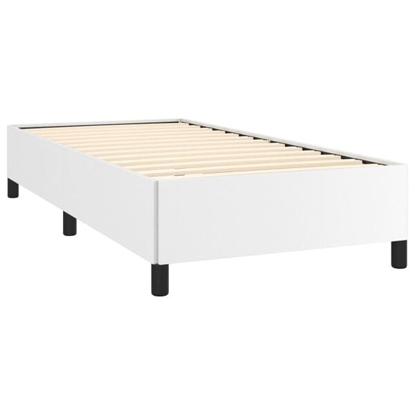 vidaXL Bed Frame without Mattress White 100x203 cm Twin XL Faux Leather