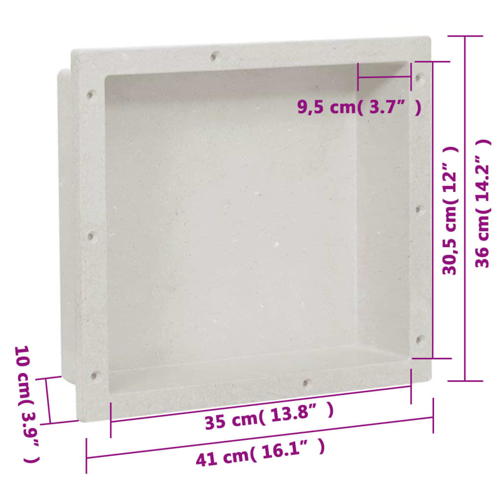 vidaXL Shower Niche Matt White 41x36x10 cm