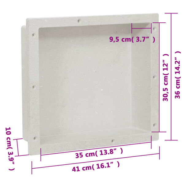 vidaXL Shower Niche Matt White 41x36x10 cm