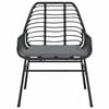 vidaXL 3 Piece Garden Dining Set with Cushions Black Poly Rattan Glass