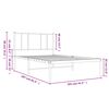 vidaXL Metal Bed Frame without Mattress with Headboard White 100x200cm