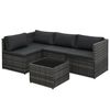 vidaXL 5 Piece Garden Lounge Set with Cushions Poly Rattan Grey