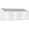 vidaXL Dog Cage with Roof Silver 600 x 200 x 256 cm Steel and PE