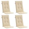 vidaXL Garden Highback Chair Cushions 4 pcs Beige 120x50x3 cm Fabric
