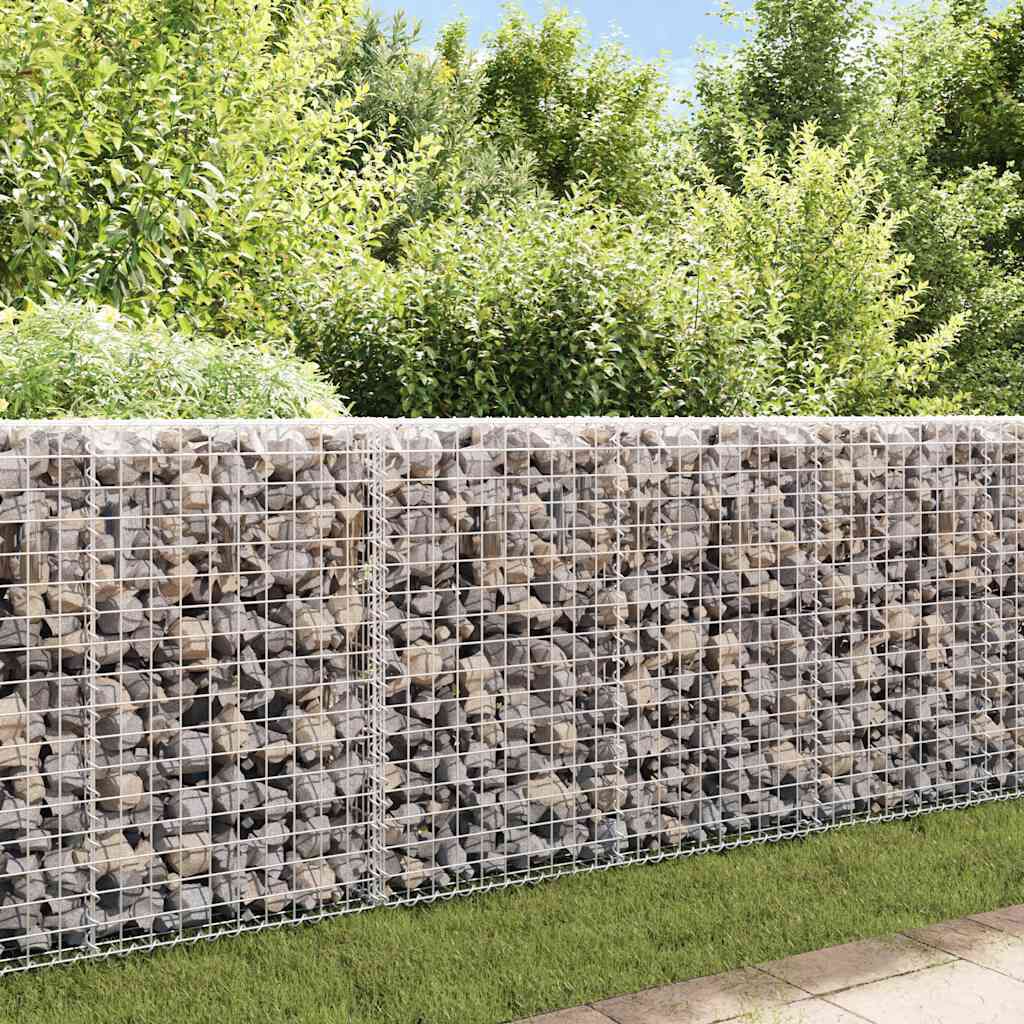 vidaXL Gabion Wall with Covers Galvanised Steel 200x20x85 cm