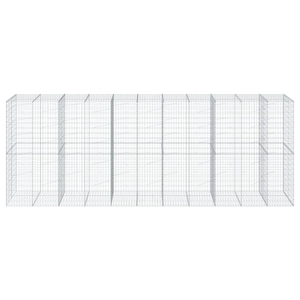 vidaXL Gabion Basket with Cover 550x100x200 cm Galvanised Iron