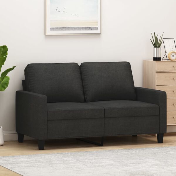vidaXL 2-Seater Sofa Black 120 cm Fabric