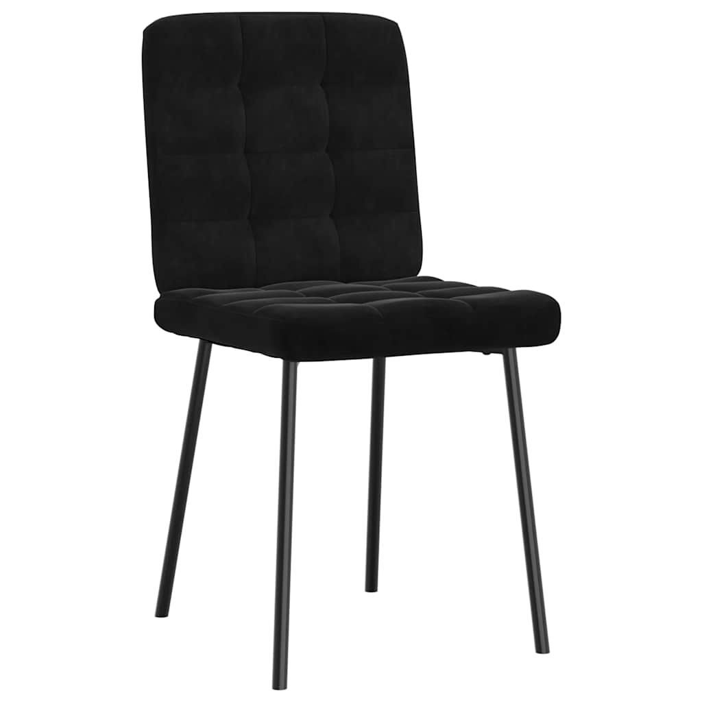 vidaXL Dining Chairs 2 pcs Black Velvet