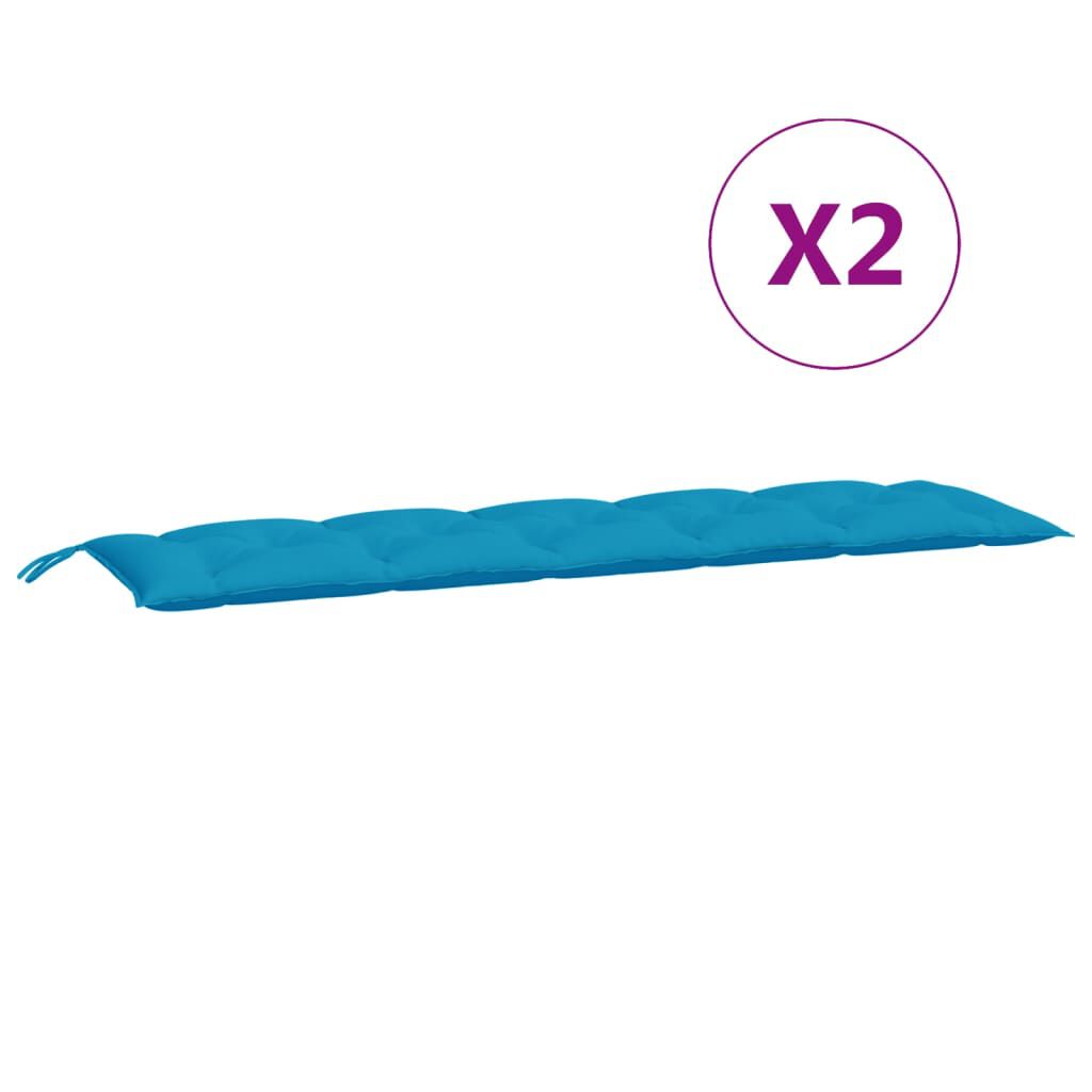 vidaXL Garden Bench Cushions 2pcs Light Blue 180x50x7cm Oxford Fabric