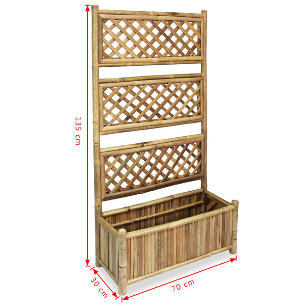 vidaXL Garden Raised Bed with Trellis Bamboo 70 cm