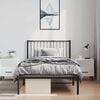 vidaXL Metal Bed Frame without Mattress with Headboard Black 100x190cm