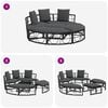 vidaXL Outdoor Lounge Bed without Canopy Black Poly Rattan