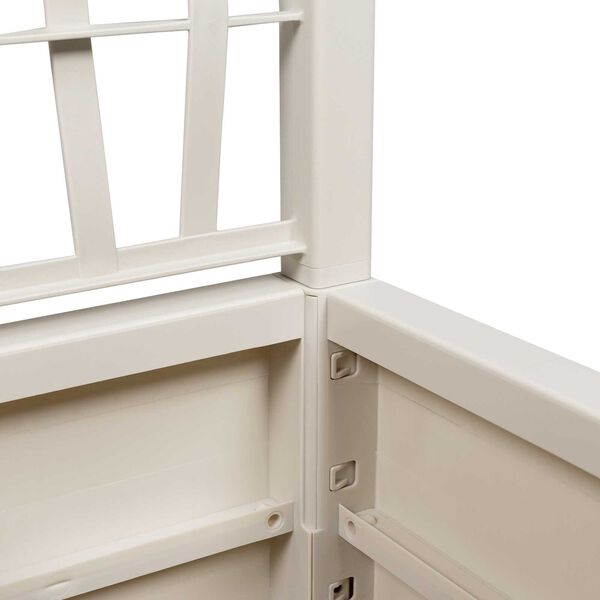 vidaXL Garden Planter with Trellis White 36x36x140 cm PP