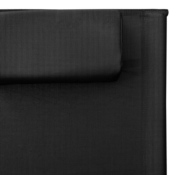 vidaXL Sun Lounger Textilene Black and Grey