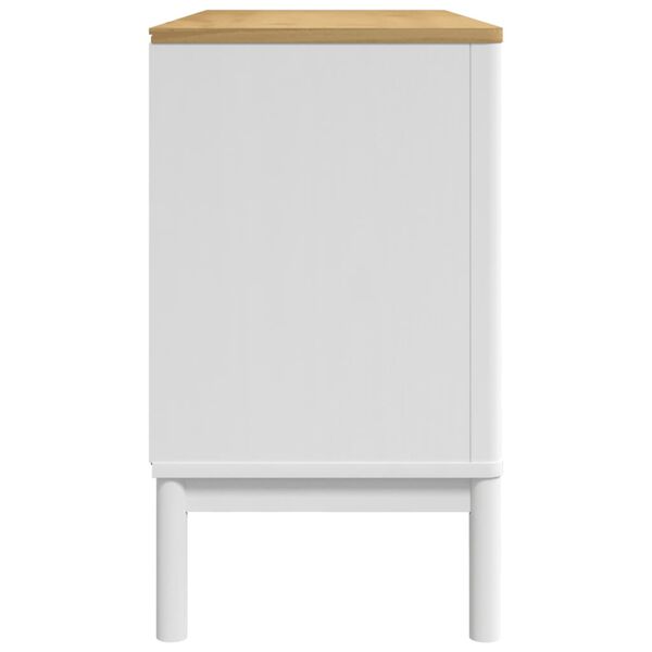 vidaXL Sideboard FLORO White 114x43x74 cm Solid Wood Pine