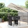 vidaXL 5 Piece Garden Bar Set with Cushions Black Poly Rattan