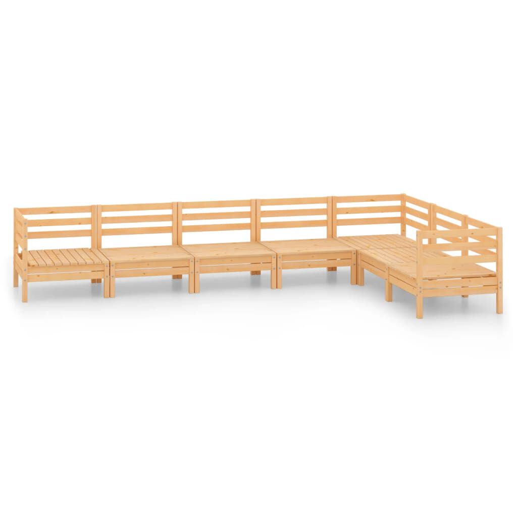 vidaXL 7 Piece Garden Lounge Set Solid Wood Pine