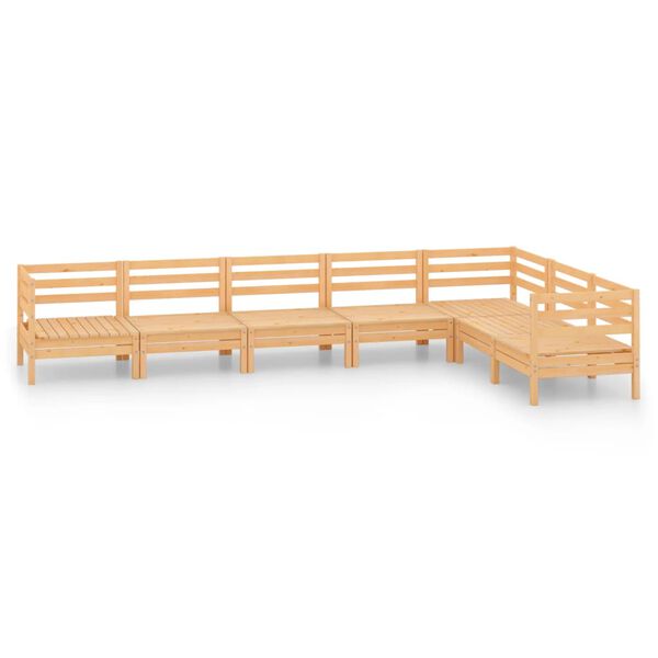vidaXL 7 Piece Garden Lounge Set Solid Wood Pine