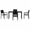 vidaXL Garden Dining Set 5 pcs Black Powder-Coated Steel