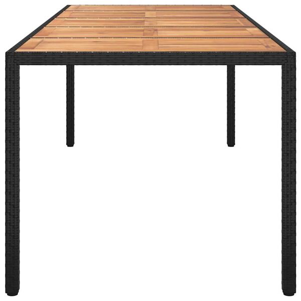 vidaXL Garden Dining Table Black 250 x 100 x 75 cm Poly rattan