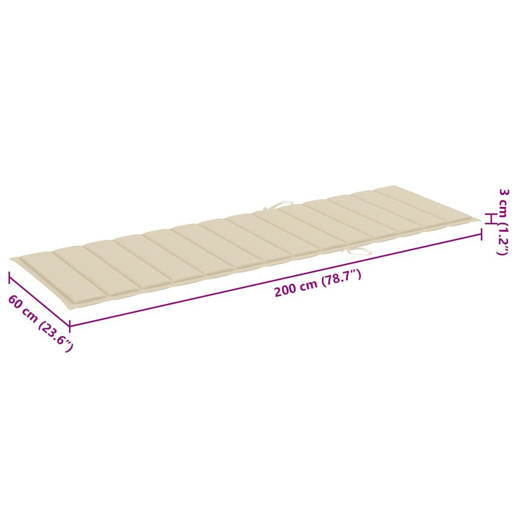 vidaXL 2-Person Sun Lounger with Cushions Bamboo