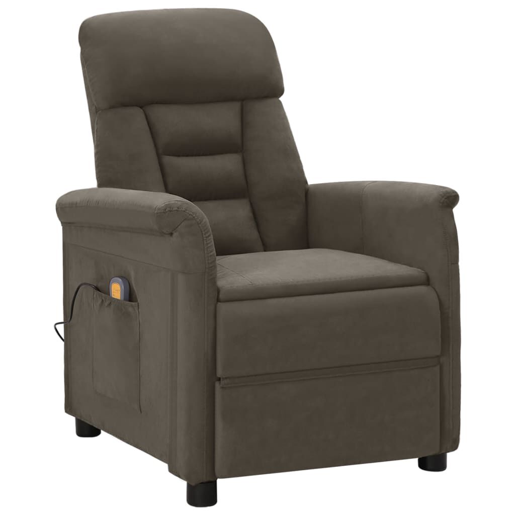 vidaXL Electric Massage Chair Dark Grey Faux Suede Leather