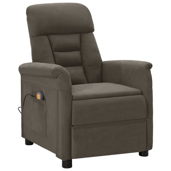 vidaXL Electric Massage Chair Dark Grey Faux Suede Leather