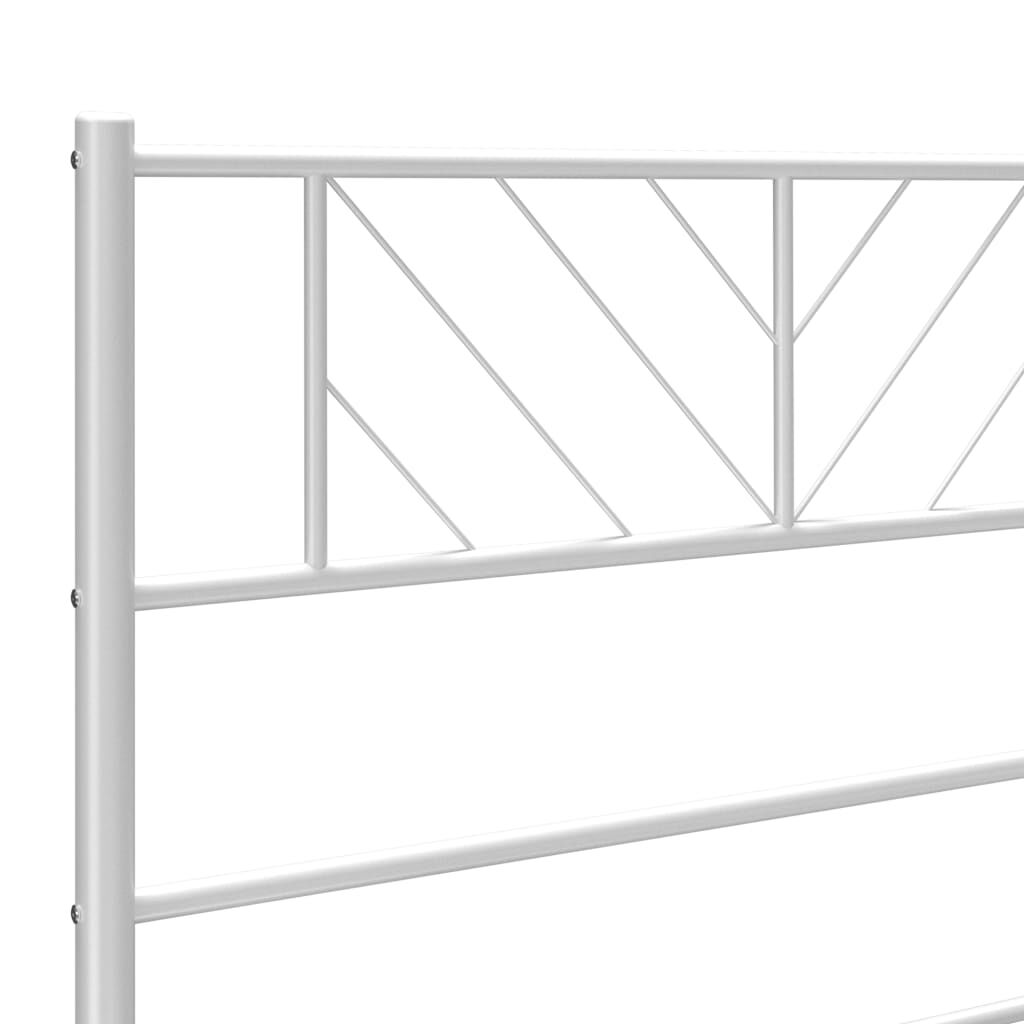 vidaXL Metal Bed Frame without Mattress with Footboard White 100x200cm