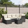 vidaXL 6 Piece Garden Sofa Set with Cushions Black Poly Rattan