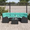 vidaXL Garden Sofa Set with Cushion Manual 7 pcs Black and Turquoise