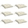 vidaXL Chair Cushions 6 pcs Cream White 40x40x7 cm Oxford Fabric