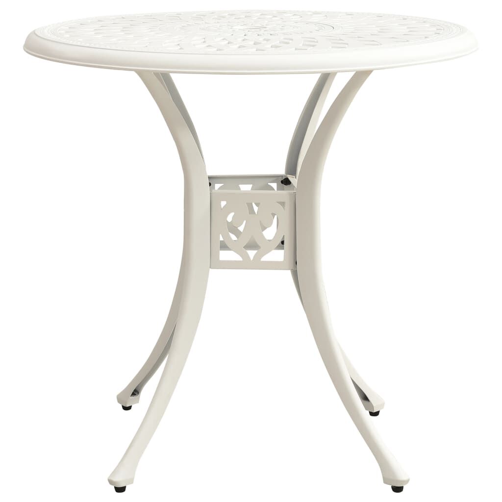 vidaXL 3 Piece Bistro Set Cast Aluminium White