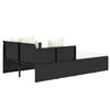 vidaXL Sunbed with Cushions Black 182x118x63 cm Poly Rattan