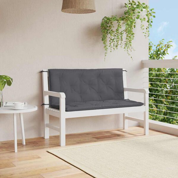 vidaXL Garden Bench Cushion Anthracite 120x(50+50)x7cm Oxford Fabric