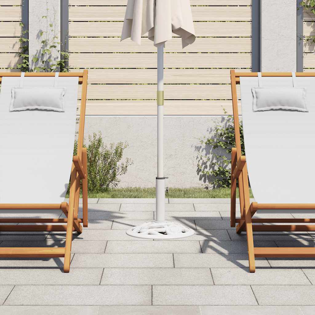 vidaXL Umbrella Base White 9 kg 40 cm Cast Iron