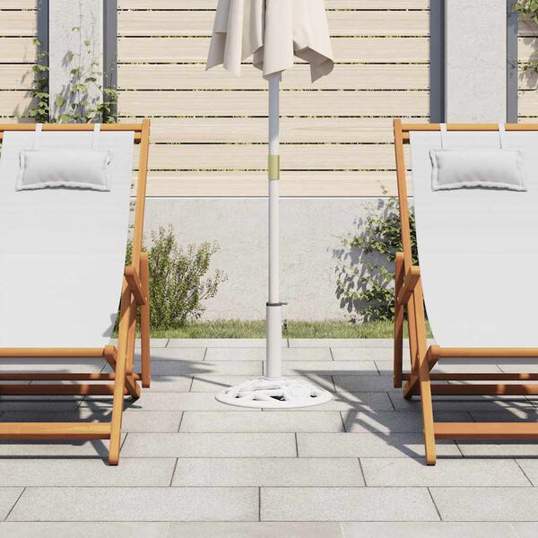 vidaXL Umbrella Base White 9 kg 40 cm Cast Iron