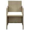 vidaXL 4 Piece Garden Lounge Set with Cushions Beige Poly Rattan